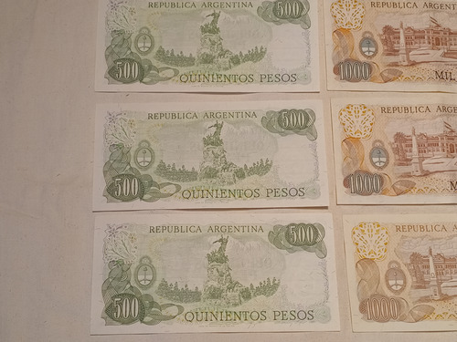 Billetes Argentina Pesos Ley 18.188 500 Y 1000 X10 Sc Y Sc-