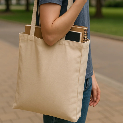 Bolsa Ecológica Ecobag Com Bolso Feita De Algodão E Juta Cor Natural