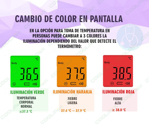Termometro Digital Infrarrojo De Frente Sin Contacto Kodyee