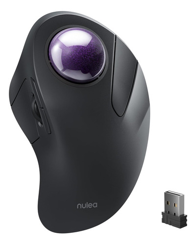 Nulea M505 - Mouse Inalámbrico De Bola Morada, Diseño Ergonó