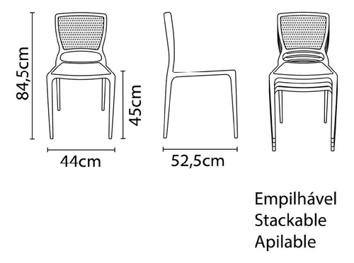Set de 4 sillas Tramontina Safira Summa Brown