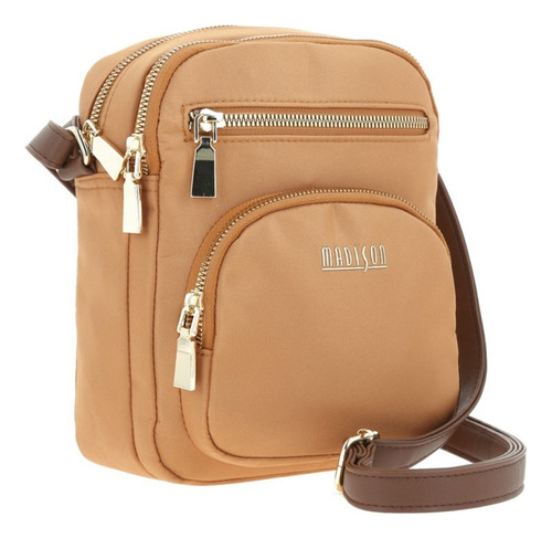 Bolsa Crossbody Madison Mujer Md24027-l Color Amarillo Diseño De La Tela Lisa