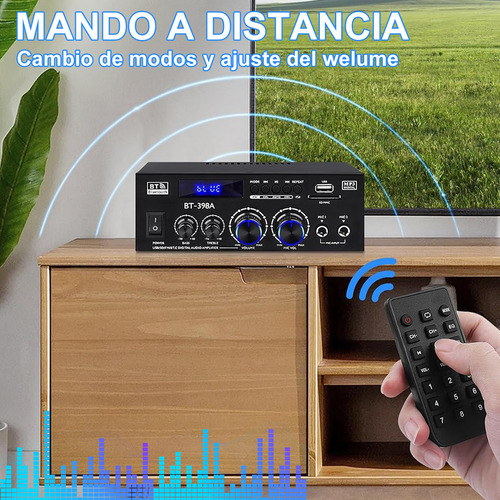 Amplificador De Audio Estéreo Bluetooth Home Alta Potencia Bt-398a