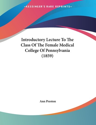 Libro Introductory Lecture To The Class Of The Female Med...