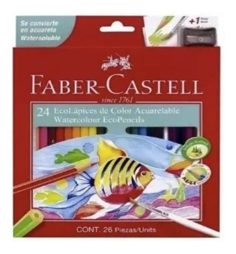 Imagen 2 de 4 de Colores Faber-castell Acuarelables Lapices X 24 + 2