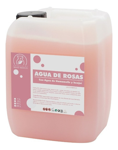 Agua De Rosas Con Hamamelis Y Benjuí Tónico (5 Litros) Tipo De Piel Piel Mixta A Piel Grasa