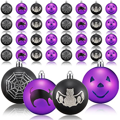 36 Piezas De Adornos De Bolas De Halloween Árbol Decor...