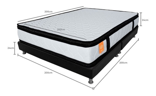 Imagen 5 de 5 de Combo Colchón Romance Relax Experience Foam King + Base Cama
