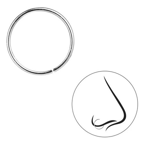 Piercing Argola Nariz Prata 925 Verdadeira - Fininha