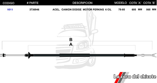 Chicote Acelerador Camion Dodge Motor Perkins 1975/1985