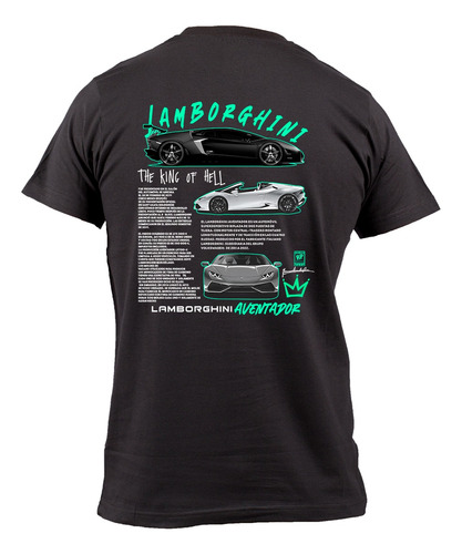 Playera Camiseta Auto Lamborginni Aventador Espalda