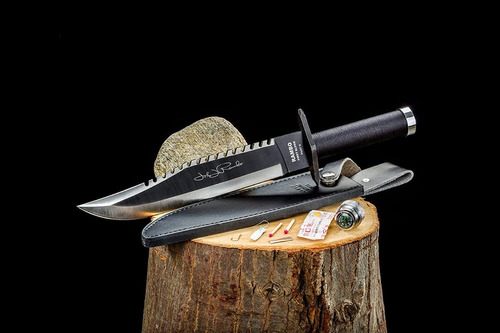 Rambo - Cuchillo De Supervivencia Con Firma Funda De Cuero