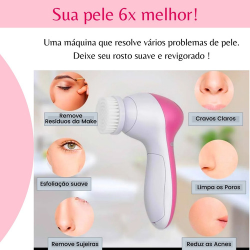 Cepillo de limpieza facial con 5 accesorios que limpia los poros y elimina la marca