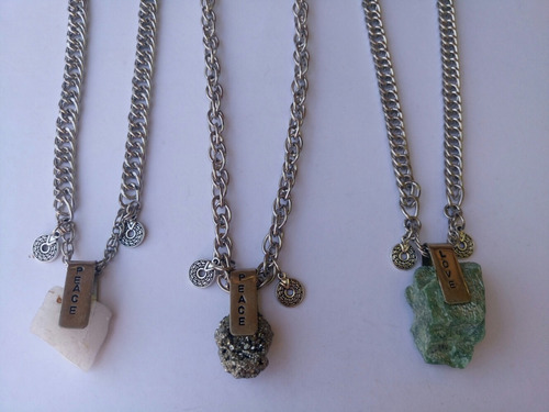 Combo 6 Collares Con Piedras Naturales. Oportunidad