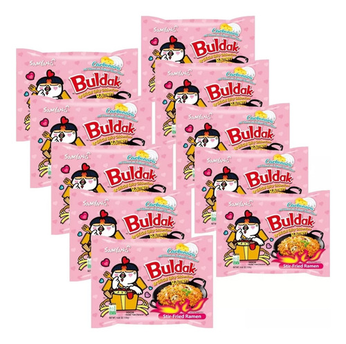 Ramen Instantáneo Coreana Carbonara Picante Buldak 10pzas