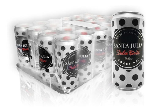 Vino Santa Julia Dulce Tinto Bonarda Lata Pack X24u 269ml