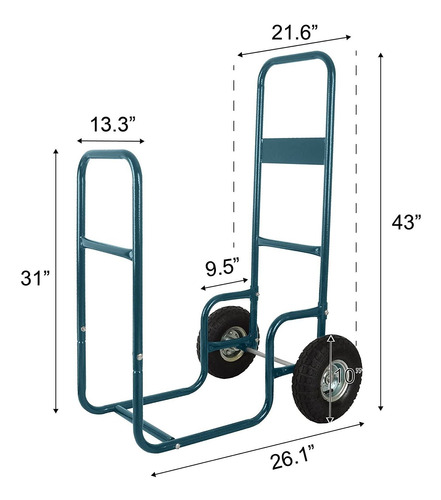 Leadallway- Carrito Transportador De Leña Y Madera Rodante,