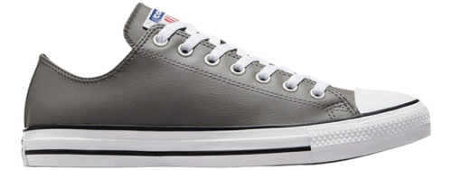 Converse Chuck Taylor Ox Piel Sintetico Gris Oscuro/blanco