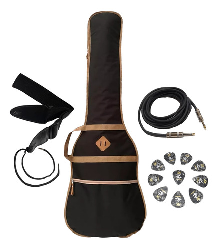 Kit De Accesorios Musical + Funda Guitarra Electrica