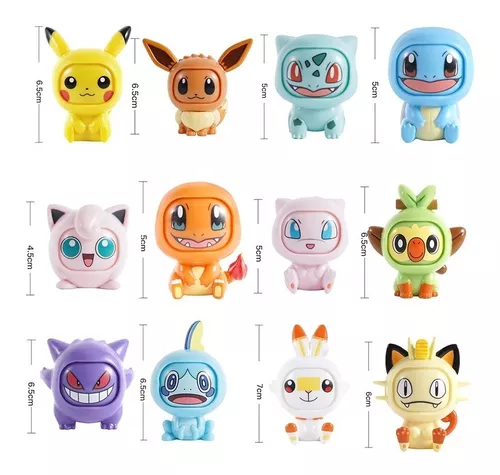 Kit 6 Pokemon Troca Rosto / Face + 6 Pokebolas Boneco Figure