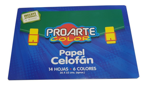 Block Papel Celofan Proarte 30x33cm 14 Hojas - 6 Colores