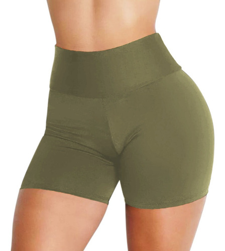 Shorts Feminino Academia Suplex Curto Cintura Alta Fitness