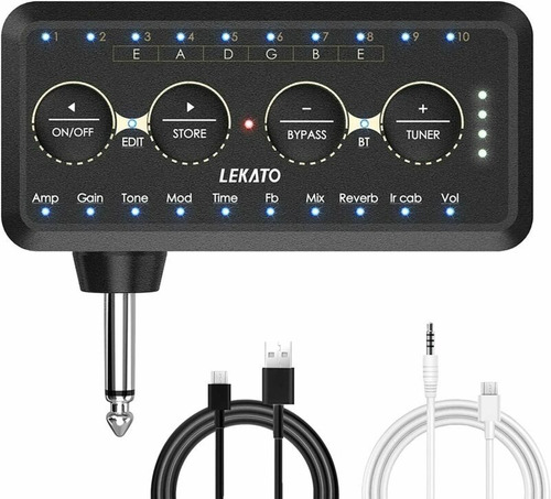 Mini Lekato Amplificador Multiefecto Auriculares Guitarra 