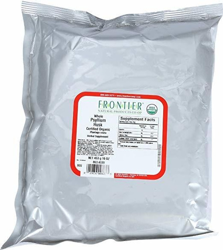 Frontier Co-op Cáscara De Psyllium, Orgánico Certificado, 1 