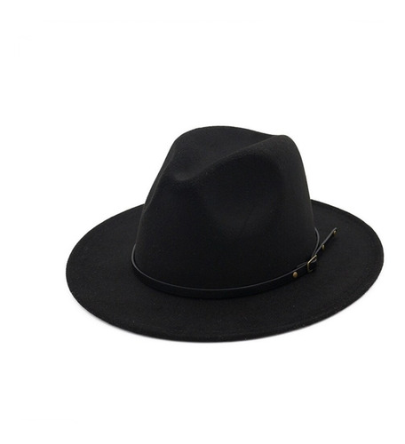 Sombrero Fedora De Moda Ala Plana En Paño Talla Ajustable