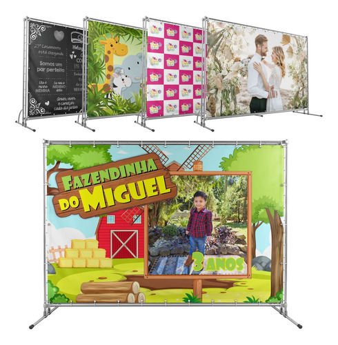 Painel Banner Personalizado Backdrop Chalk 1,6 X 1,2 Mts