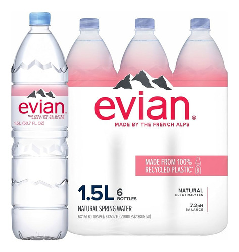 Agua Evian 1.5 L 6 Pack