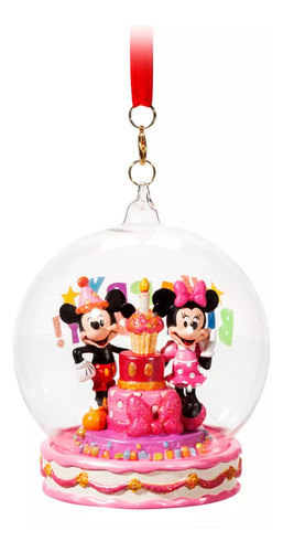Mickey Y Minnie  Mouse Adorno Feliz Cumpleaños  Disney Store