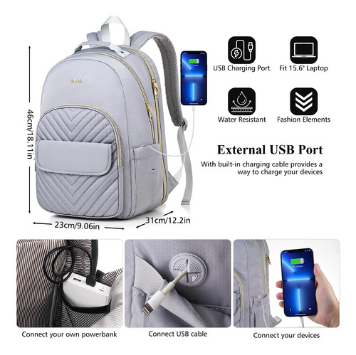 Mochila Portátil Para Computadora Mujer 15,6 Pulgadas