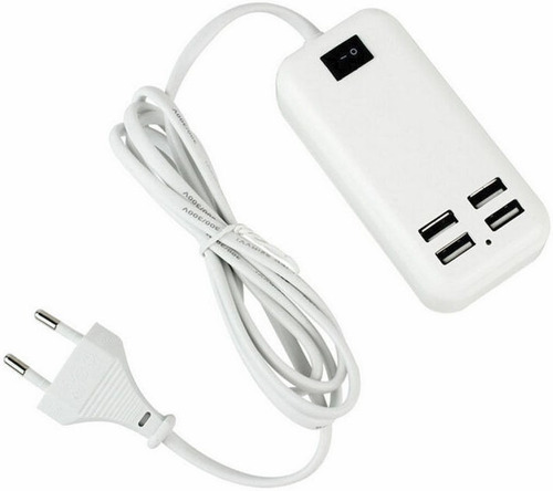 Cargador 4 Puertos Usb Zapatilla Tableta Celular 15w 3amp®