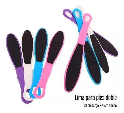 12 Limas Para Pies Removedor Callos Cutícula Pedicura Doble Lila Lisa