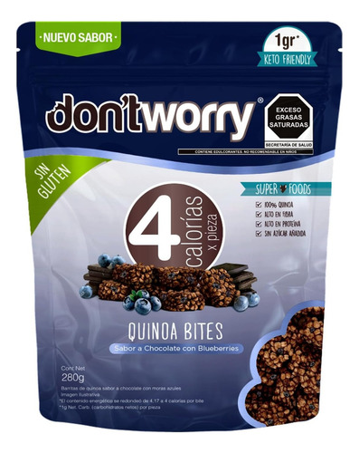 Quinoa Bites Chocolate Con Blueberries Dont Worry 280 Gr