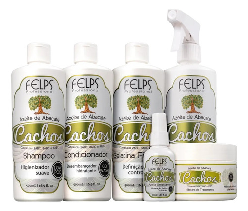 Kit Felps Cachos Azeite De Abacate Felps 7 Produtos