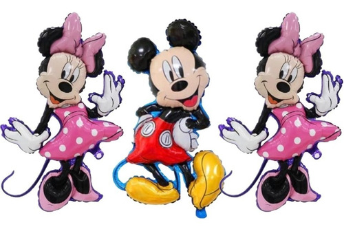 3 Globos Metalizados Mickey O Minnie A Elección