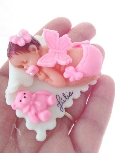 20 Lembrancinhas Bebê Fadinha Personalizada Com Imã Biscuit 