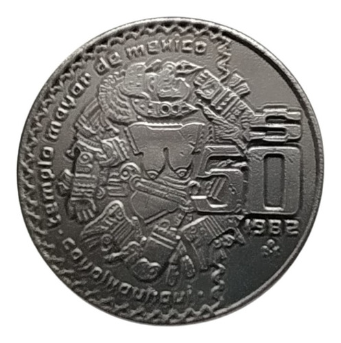 Moneda 50 Pesos Coyolxaunqui/templo Mayor (1982)
