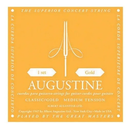 Encordoamento Augustine Violão Nylon  Classic Gold 