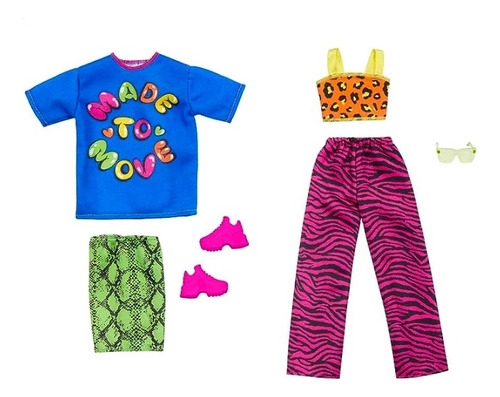 Conjunto vibrante de ropa y accesorios de Barbie Hjt36 Mattel