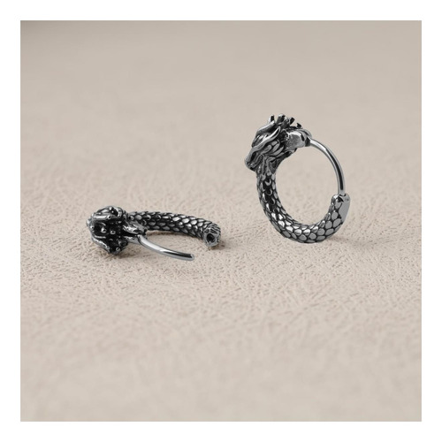Pendientes De Aro De Acero Inoxidable Con Dragón Para Hombre