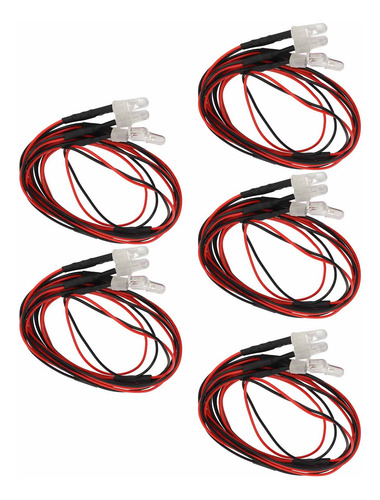 Juego De 5 Luces Rc Car Parts, 7,4 V, 5 Mm, 2 Led Azules Y V
