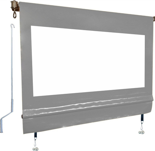 Toldo Retrátil Cortina 3,80 X 2,30 Tubos Feito Sob Medida Cor cinza com visor