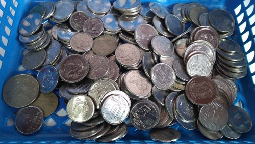 Lote 300 Moedas Brasileiras Antigas Diversas Datas Aço Inox