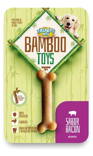 Osso Bamboo Toys Brinquedo Mordedor Para Cães I Pequeno