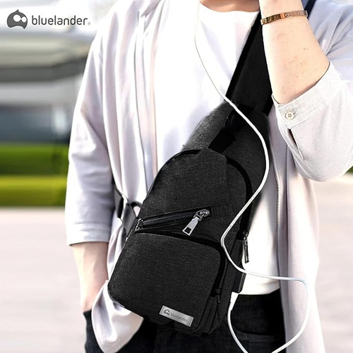 Bluelander Mochila Cruzada Antirrobo Con Puerto De Carga Usb