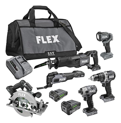 Flex Kit Combinado De 6 Herramientas Inalámbricas Sin Escobi