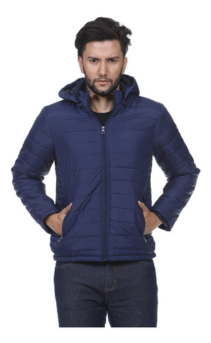 Imagem 2 de 5 de Jaqueta Puffer Masculina Capuz Zíper Bobojaco Inverno Rf2308